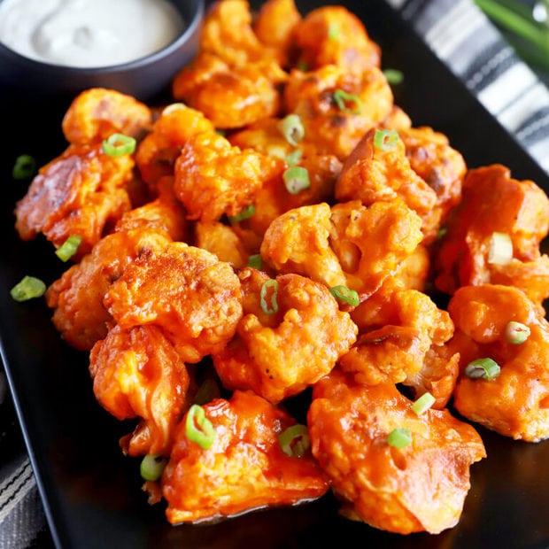 Baked crispy buffalo cauliflower thumbnail image