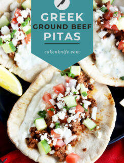 Pinterest image of ground beef pitas
