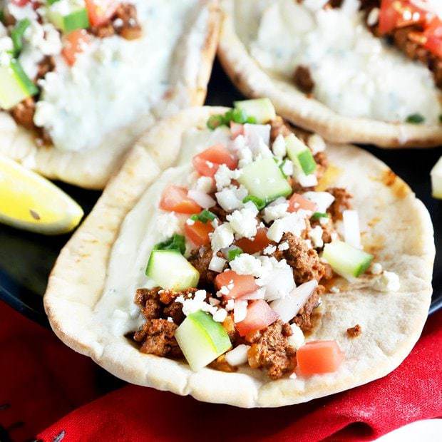 Easy Beef Gyro recipe wrapped in Pita bread - My Greek Dish