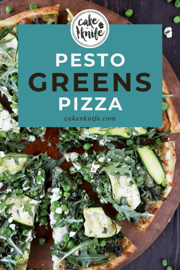 Green pizza recipe Pinterest image