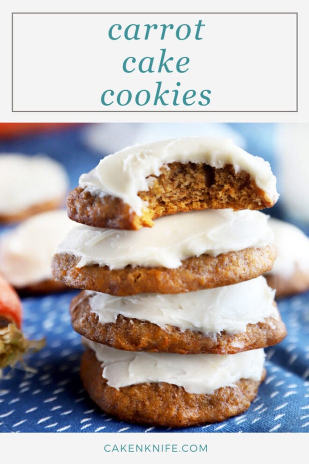 Pinterest graphic for carrot cake cookies