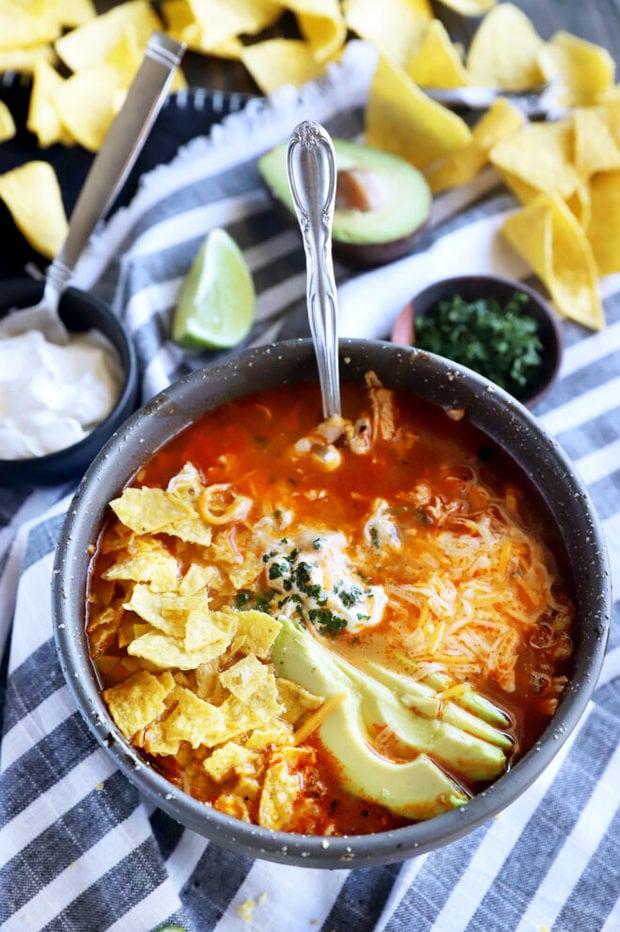 Bowl of tortilla soup picture