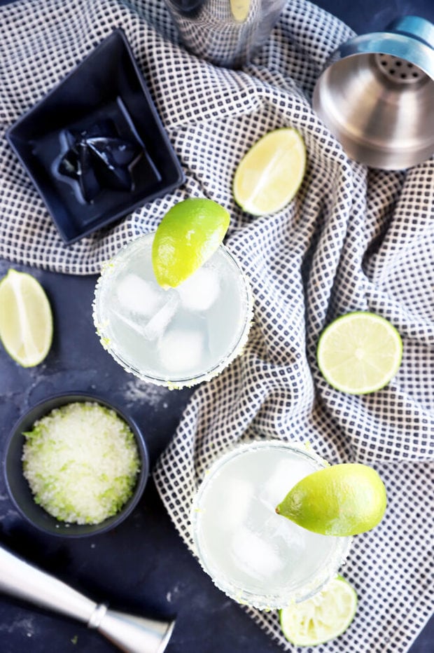 Overhead photo of limeade margaritas picture