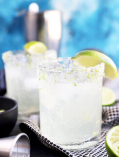 Side photo of cocktails in glasses picture