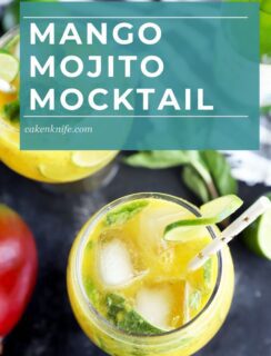Mango mojito mocktail recipe Pinterest image