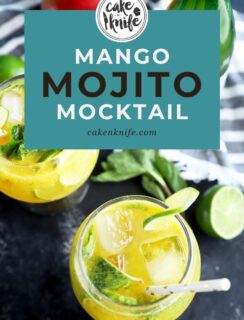Pinterest graphic for mango mojito mocktail