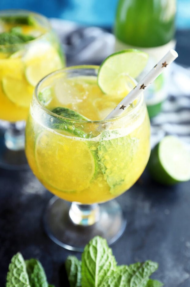 Side photo of mango mocktail recipe