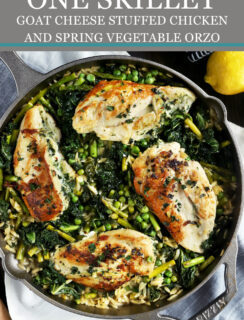 One Skillet Chicken and Orzo Pinterest Graphic