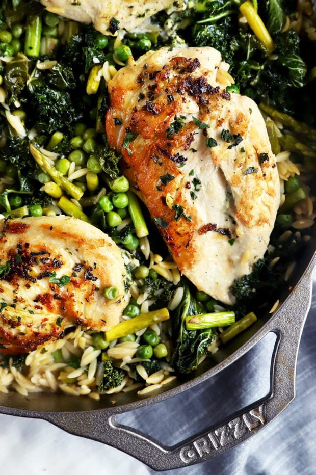 Chicken and spring orzo image