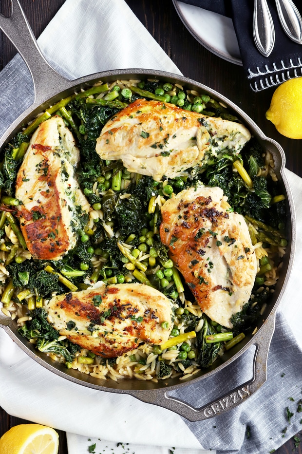 One Skillet Goat Cheese Stuffed Chicken_6618 Cake 'n Knife