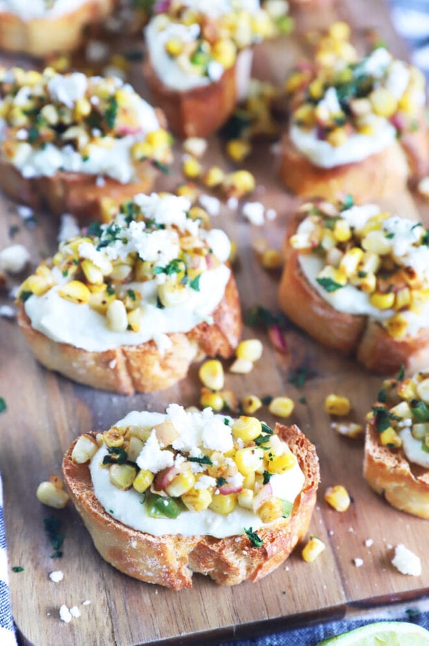 Mexican corn crostini photo