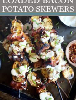 Loaded Bacon Potato Skewers Recipe Pinterest Image