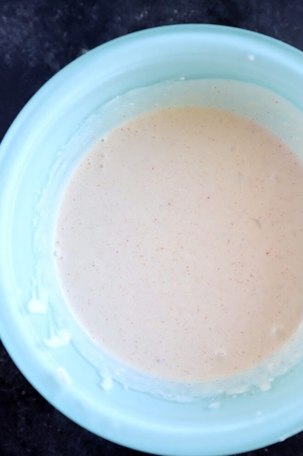 Roasted garlic aioli in a bowl