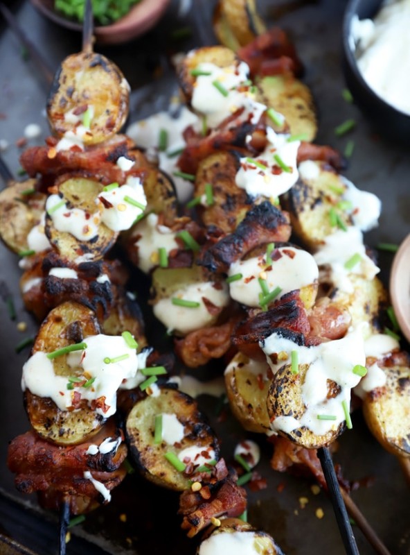 Loaded Bacon Potato Skewers recipe picture