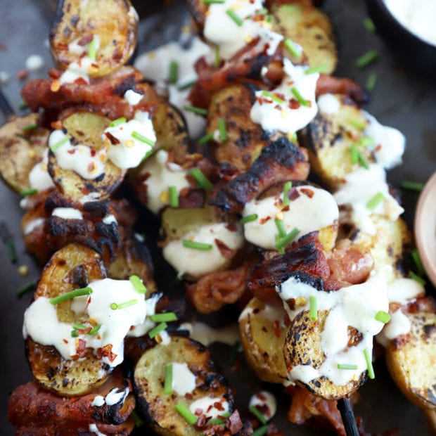 Loaded Bacon Potato Skewers recipe picture