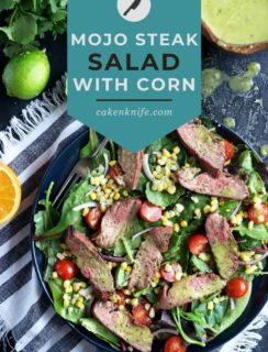 Mojo Steak Salad with Grilled Corn Recipe Pinterest Image