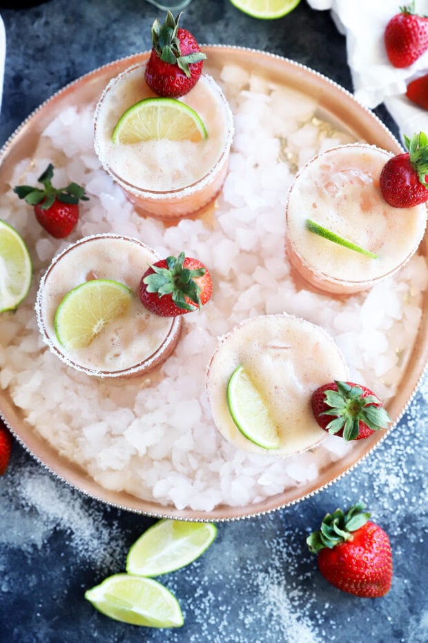 Overhead photo of margarita mimosas