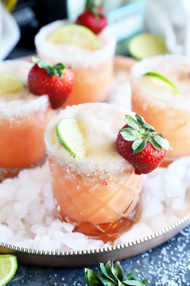 Strawberry margarita champagne cocktail image