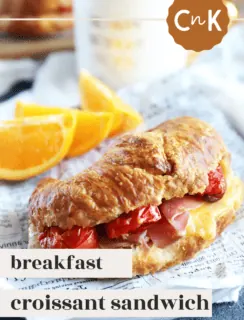 Breakfast Croissant Sandwich Pinterest Image