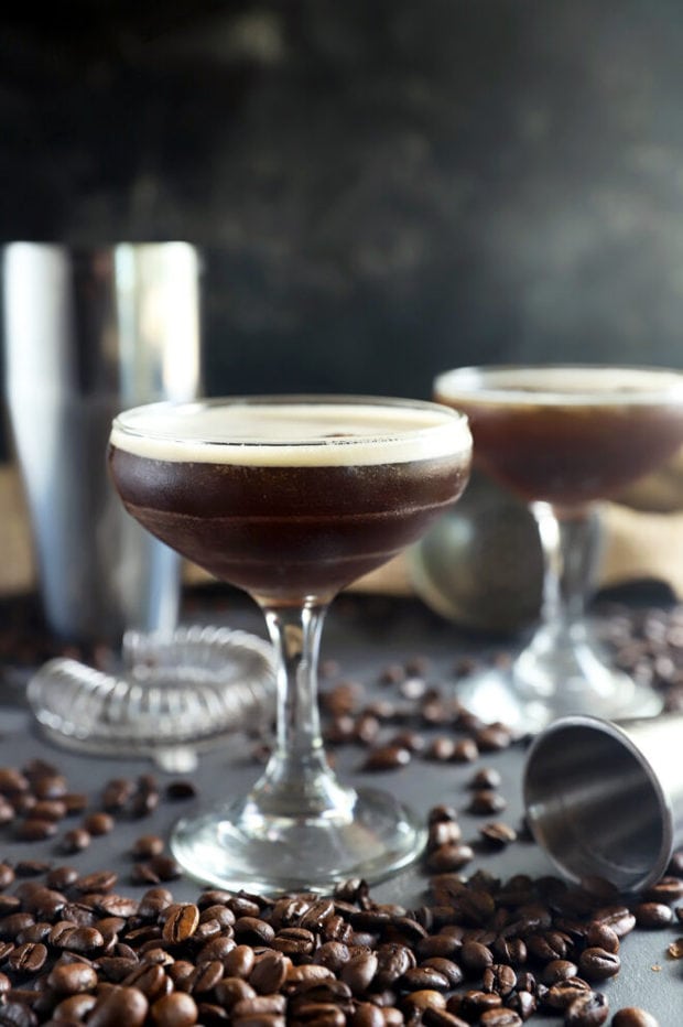 Side photo of espresso martinis