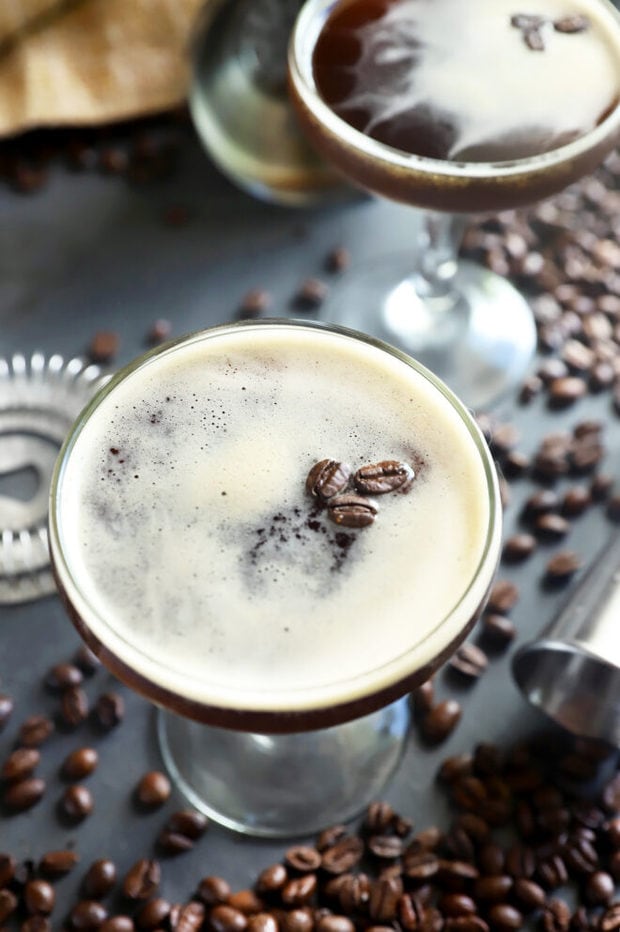 Coffee martini in a glass picture