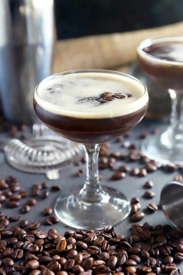 Martini recipe with coffee in a glass photo