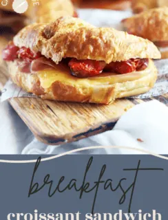 Breakfast Croissant Sandwich Pinterest Graphic