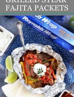 Steak fajita foil packets Pinterest image