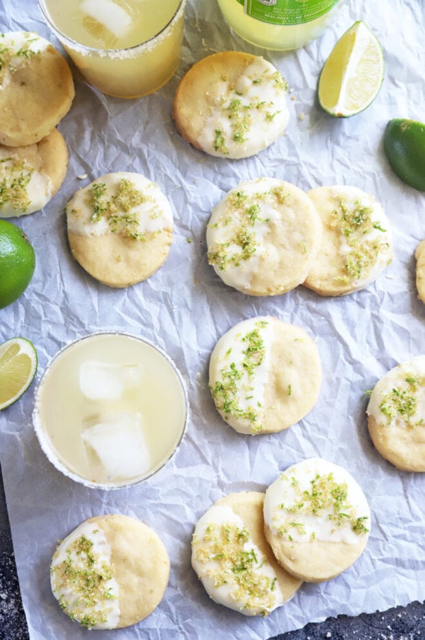 Shortbread margarita cookies with margarita pictures