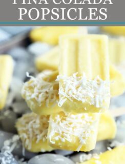 Pina colada popsicles recipe Pinterest image