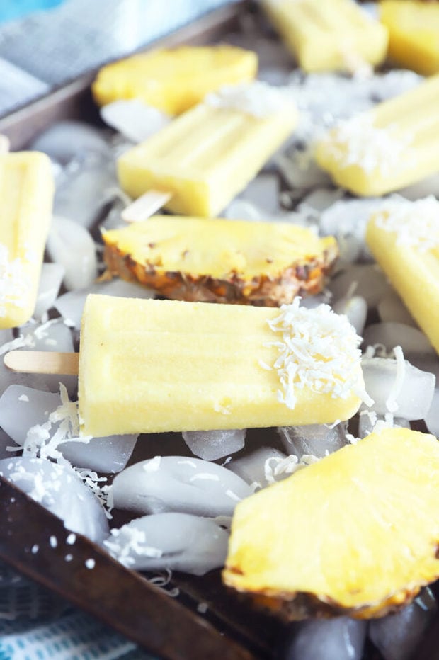 Pina colada popsicles on ice picture