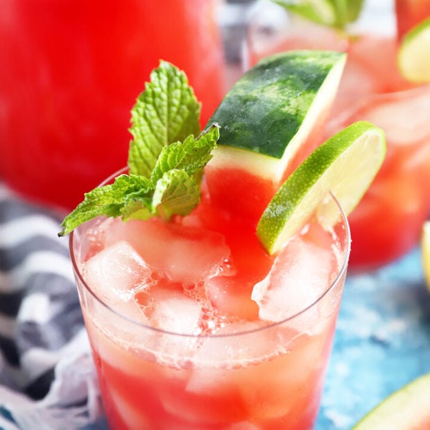 Watermelon Lime Agua Fresca Image in a glass