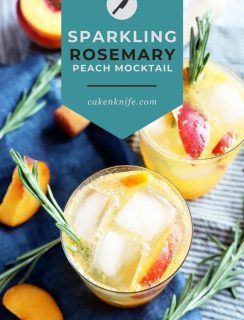 Sparkling Rosemary Peach Mocktail Pinterest Picture