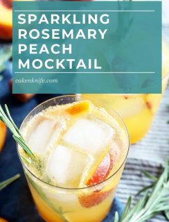 Sparkling Rosemary Peach Mocktail Pinterest Photo