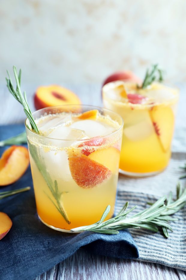 Sparkling Rosemary Peach Mocktail_5687 Cake 'n Knife