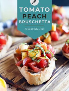 Peach bruschetta Pinterest image