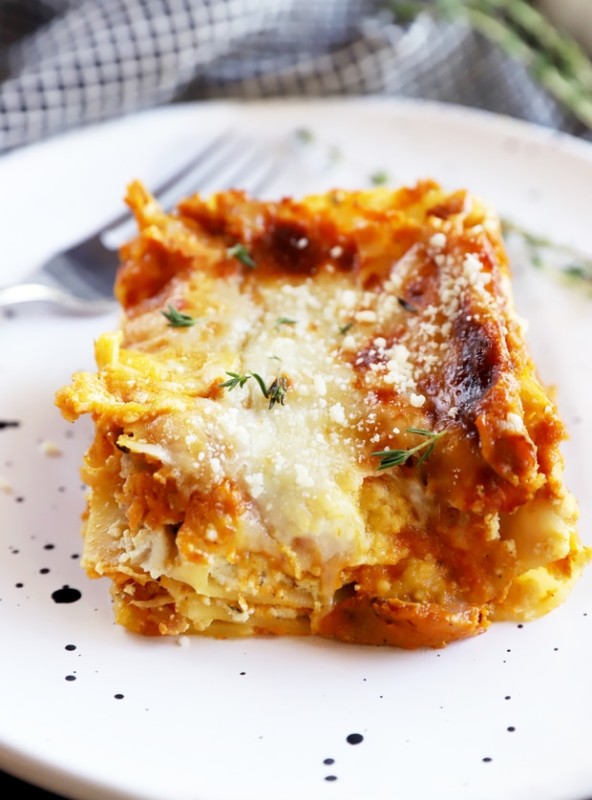 Pumpkin lasagna on a plate image