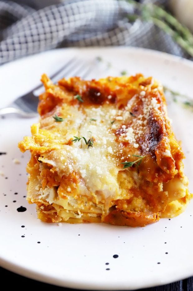 Pumpkin lasagna on a plate image