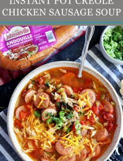 Instant Pot Creole Chicken Sausage Soup Pinterest Image