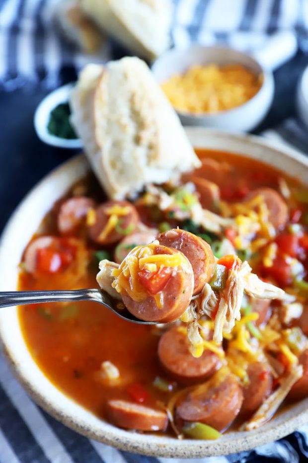 Spoon of creole soup image