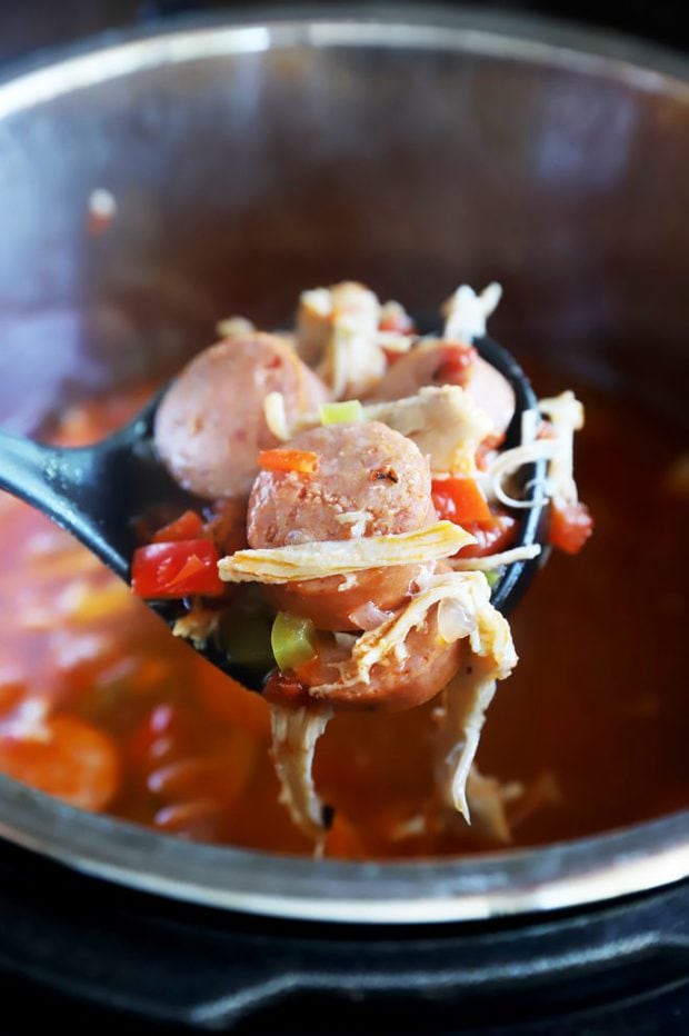 Ladle of creole soup image