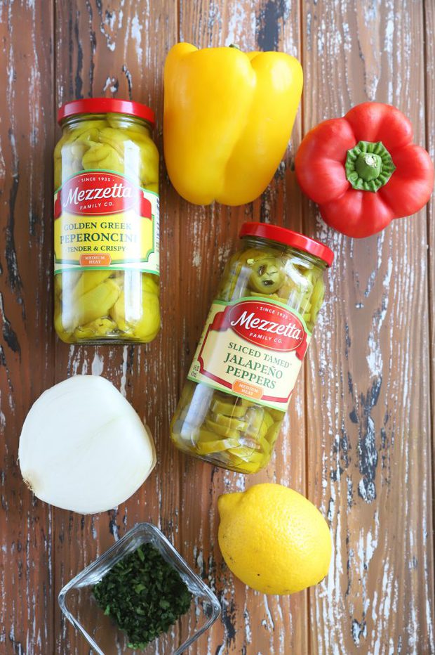 Pepperoncini relish ingredients with Mezzetta image