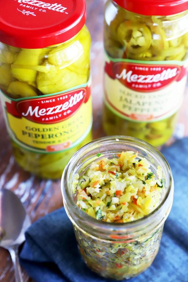 Picture of homemade relish in mason jar