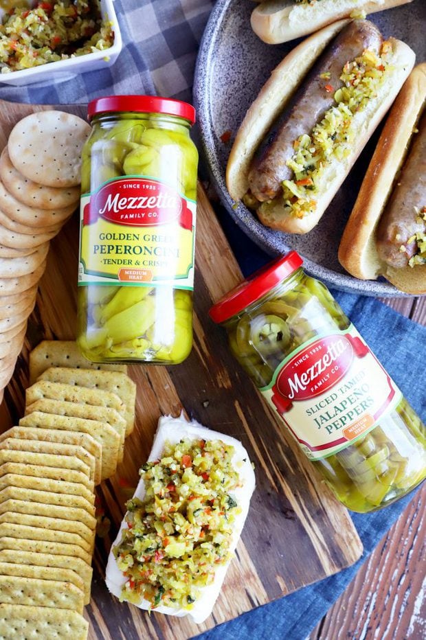 Overhead photo of Mezzetta Pepperoncini Relish