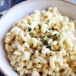 White cheddar mac and cheese in a bowl image