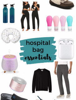 Hospital Bag Essentials Pinterest Graphic