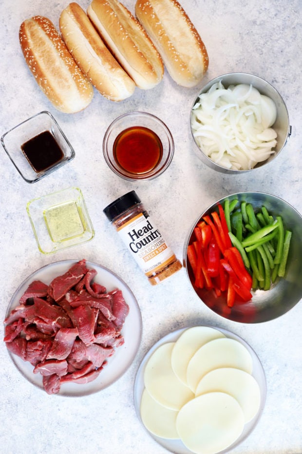 Picture of ingredients for Instant Pot Philly Cheesesteaks