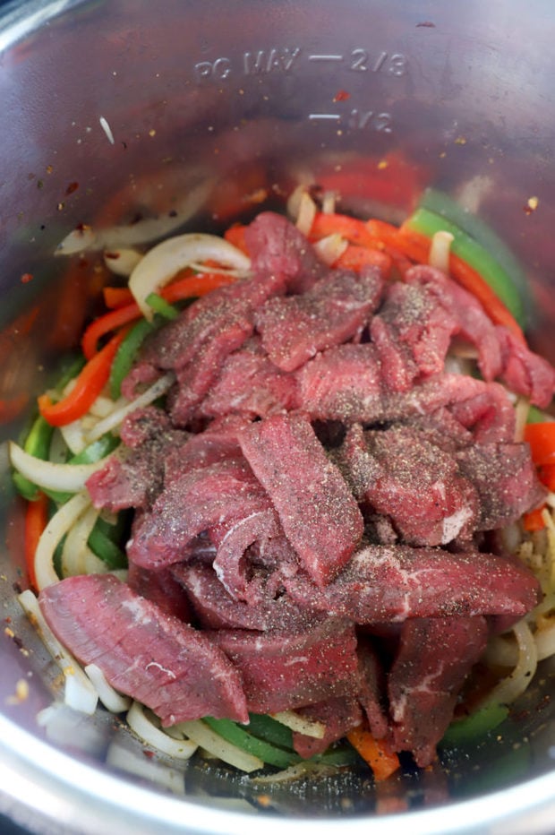 Picture of meat and vegetables in Instant Pot