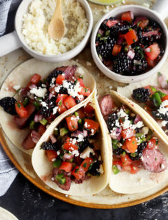 Thumbnail image of blackberry steak tacos