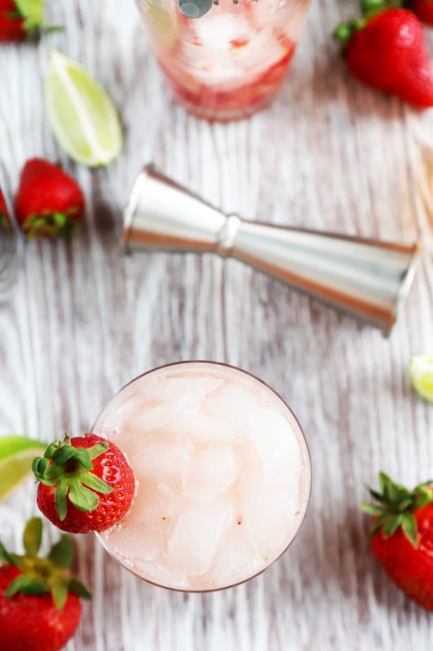 Overhead image of tequila cocktail 